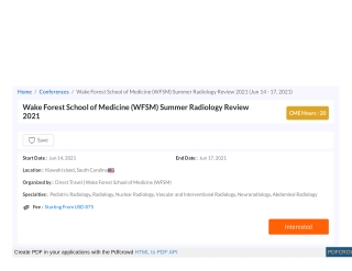 Wake Forest School of Medicine Summer Radiology Review 2021