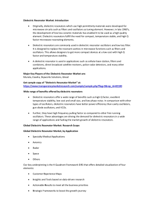 Dielectric Resonator Market