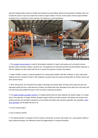 Application of poultry manure organic fertilizer production line in Xinjiang