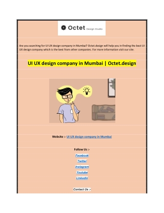 UI UX design company in Mumbai  Octet.design0