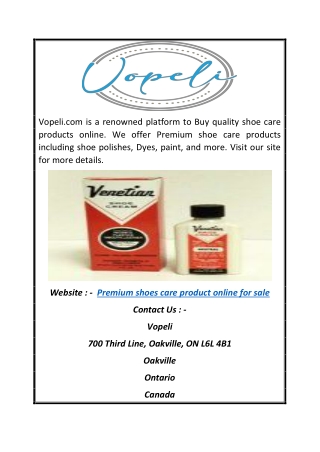 Premium Shoes Care Product Online for Sale | Vopeli.com