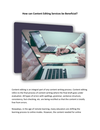How can Content Editing Services be Beneficial