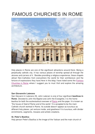 FAMOUS CHURCHES IN ROME