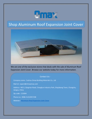 Shop Aluminum Roof Expansion Joint Cover