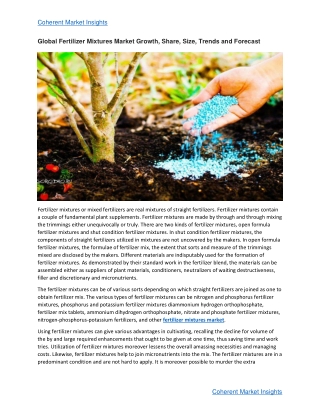 Fertilizer Mixtures Market - Global Industry Analysis, Size, Share, Trends