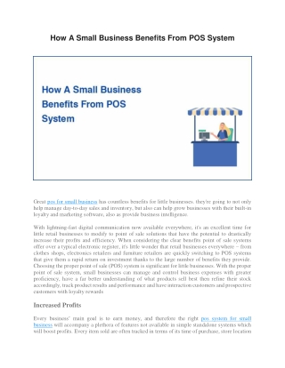 How A Small Business Benefits From POS System
