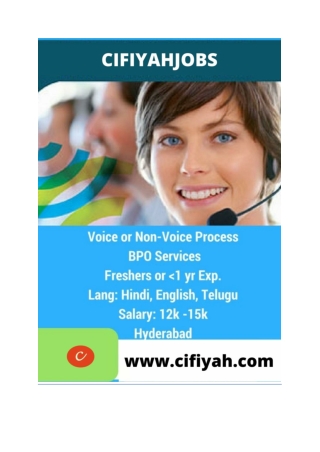 NON VOICE PROCESS JOB IN HYDRABAD