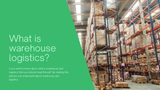 What is warehouse logistics? | Best warehousing and logistics in oman