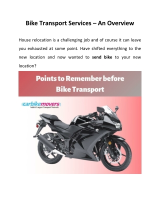 Bike Transport Services