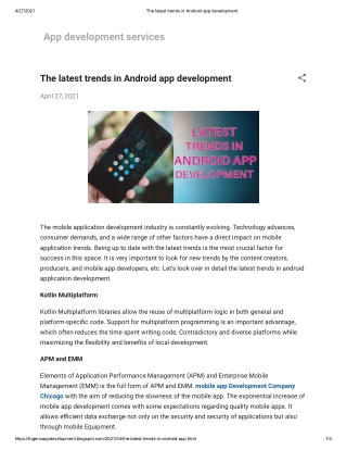 The latest trends in Android app development