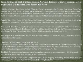 Farm for Sale in York Durham Region