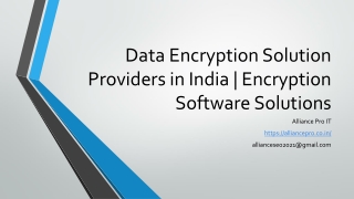 Data Encryption Solution Providers in India - Encryption Software Solutions