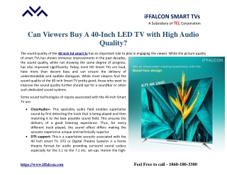 Can Viewers Buy A 40-Inch LED TV with High Audio Quality?