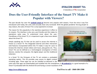 Does the User-Friendly Interface of the Smart TV Make it Popular with Viewers?