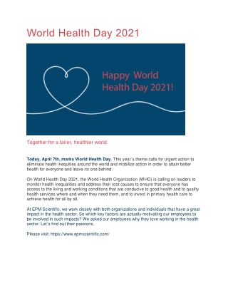 World Health Day 2021