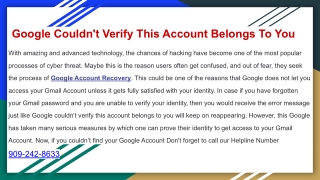 Google Couldn't Verify This Account Belongs To You
