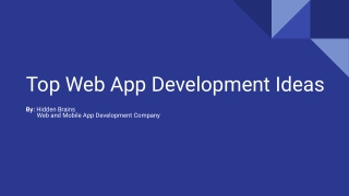 Top Web App Development Ideas