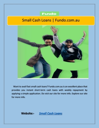 Small Cash Loans  Fundo.com.au