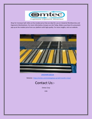 Pneumatic pop up | Omtec.com