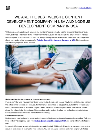 WE ARE THE BEST WEBSITE CONTENT DEVELOPMENT COMPANY IN USA AND NODE JS DEVELOPMENT COMPANY IN USA-ArkssTech