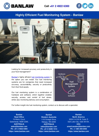 Highly Efficient Fuel Monitoring System – Banlaw