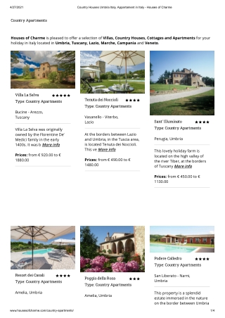 Houses of Charme - Get Country Houses Umbria in Italy