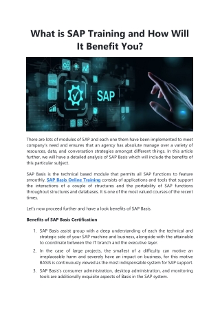 What is SAP Training and How Will It Benefit You?