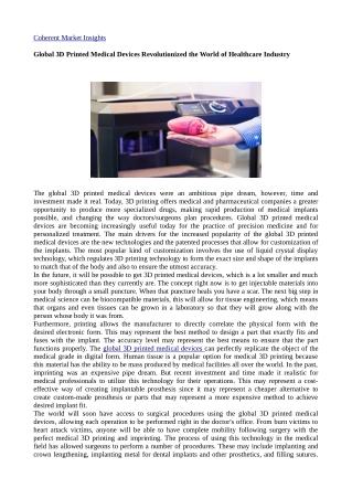 3D Printed Medical Devices 27