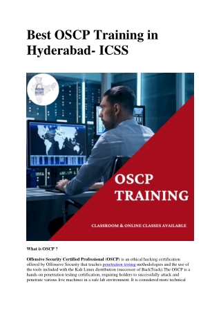 Best OSCP Training in Hyderabad