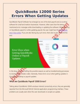 QuickBooks 12000 Series Errors When Getting Updates