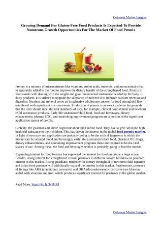 Food Premix Market Report, Size, Share, Growth, Trends and Forecast