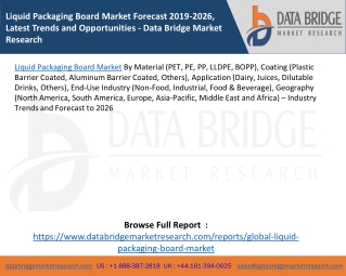 Liquid Packaging Board Market Forecast 2019-2026, Latest Trends and Opportunities - Data Bridge Market Research