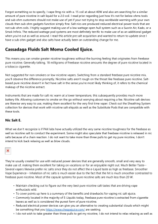 7 Things You Require To Know About Pure Nicotine Salts.