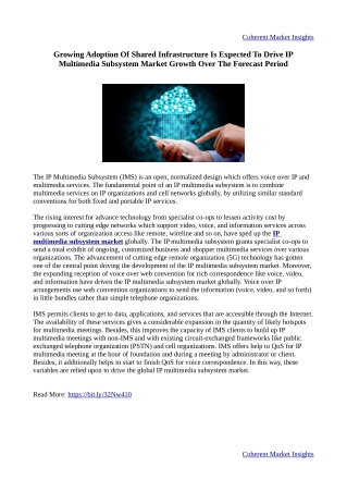IP Multimedia Subsytem Market  Report, Size, Share, Growth, Trends and Forecast