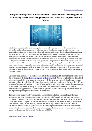 Intellectual Property Software Market - Global Opportunity Analysis, Industry