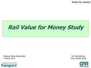 Rail Value for Money Study