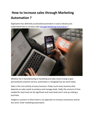 How to increase sales through Marketing  Automation