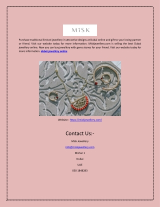 dubai jewellery online | miskjewellery.com