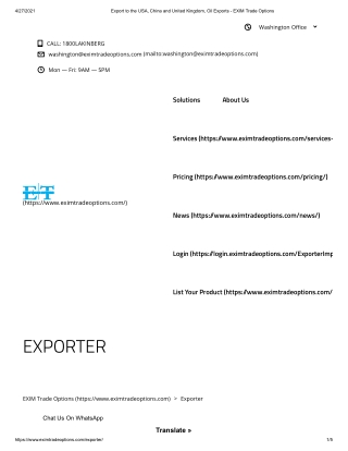 Eximtradeoptions - Export to the United kingdom