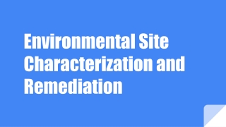 Environmental Site Characterization and Remediation - An Overview