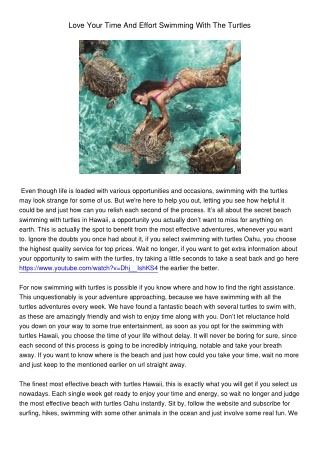 LoveYourTimeAndEffortSwimmingWithTheTurtles