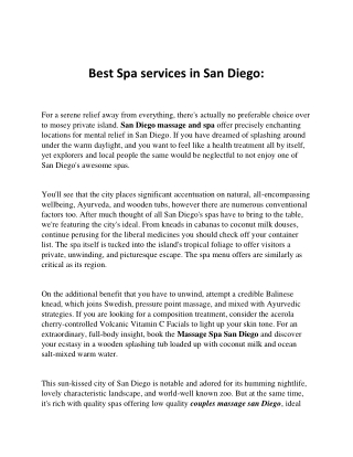 Massage therapist San Diego