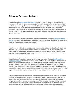 Salesforce Developer Training