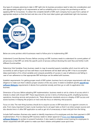 Tips Before ERP Application In Your Business