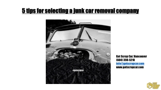 5 tips for selecting a junk car removal company