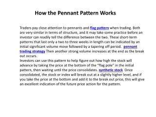 How the Pennant Pattern Works