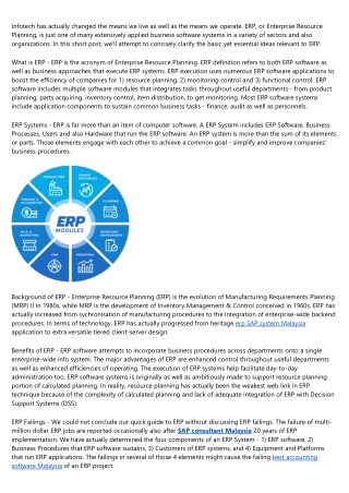 5 Minute Overview to ERP