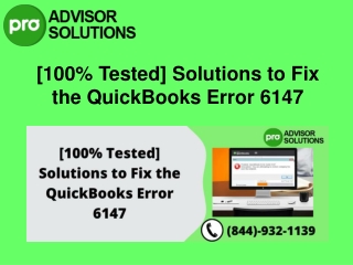QuickBooks error 6147[How Do I Fix it within simple steps]