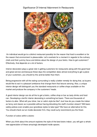 SignificanceOfInternalAdornmentInRestaurants