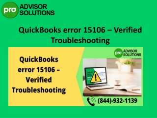 Complete Methods to resolve QuickBooks Error 15106 swiftly[100% feasible]